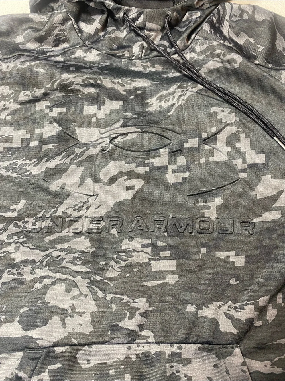Under Armour Rival fleece Black & Gray Digital Camo Pullover Hoodie